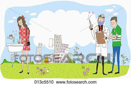 Clipart - illustration of prevent the flu. Fotosearch