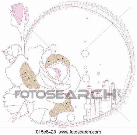 Clip Art - illustration of rose blossoms. Fotosearch
