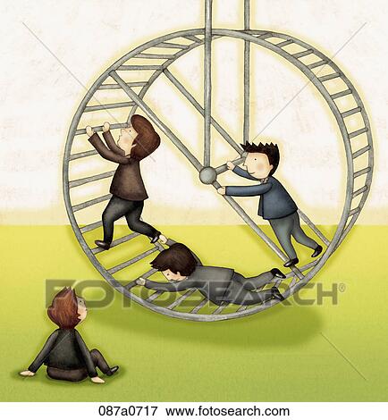 Clip Art - illustration of running around circles every day. Fotosearch