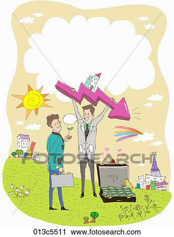 Clipart - illustration of supporting delinquent borrower. Fotosearch