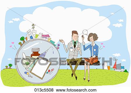 Clip Art - illustration of supporting the medical examination. Fotosearch