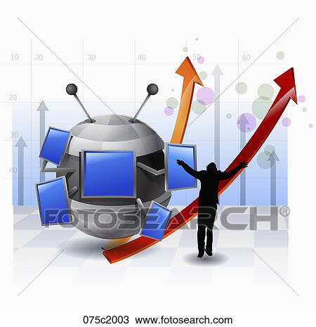 Clipart - illustration of technology and business. Fotosearch