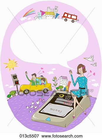Clip Art - illustration of the way of payment for trnsportaion . Fotosearch