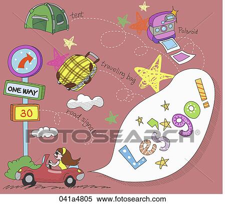 Clipart - illustration of traveling. Fotosearch