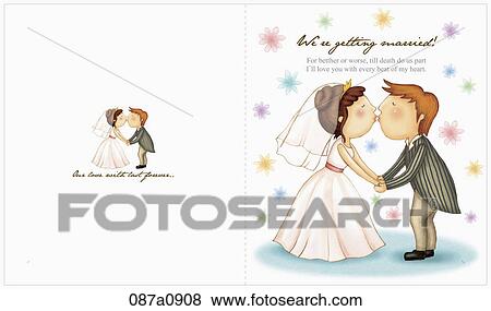 Clip Art - illustration of wedding invitation. Fotosearch