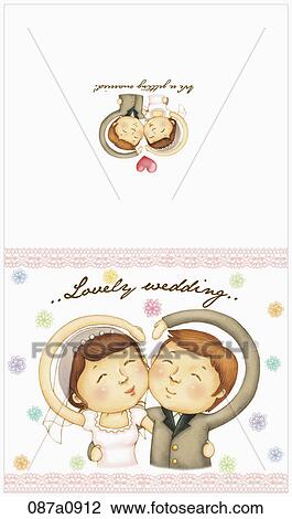 Clipart - illustration of wedding invitation. Fotosearch