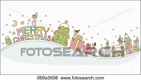 Clip Art - illustration of winter and christmas goods. Fotosearch