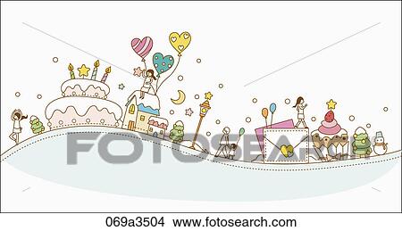 Clipart - illustration of winter and christmas gift. Fotosearch