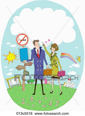 Clip Art - no smoking sign at the bus stop. Fotosearch