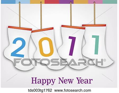 Drawing - 2011 happy new year. Fotosearch