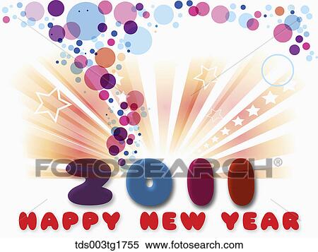 Stock Illustration - 2011 happy new year. Fotosearch