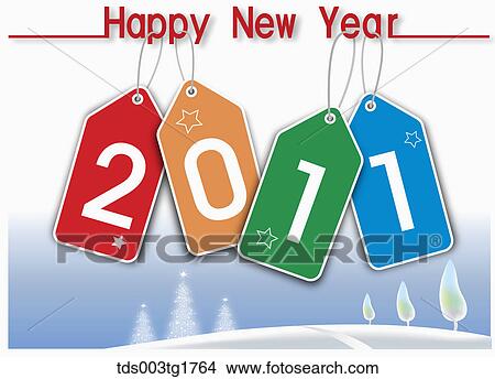 Stock Illustration - 2011 happy new year. Fotosearch