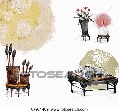 Stock Illustration - 2019 lunar year illustration oriental mood. Fotosearch
