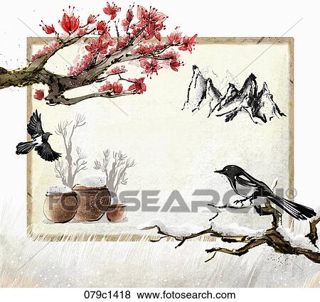 2028 lunar year illustration oriental mood View Large Illustration Stock Illustration - 2028 lunar year illustration oriental mood. Fotosearch