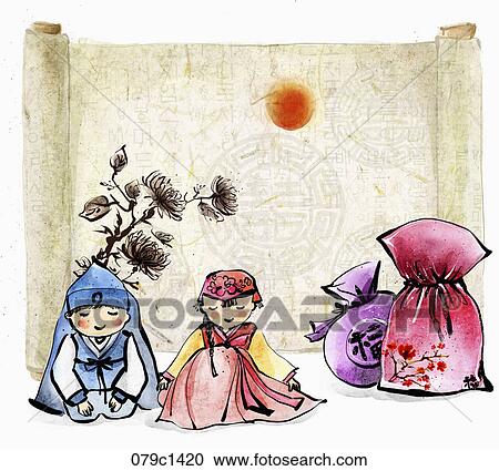 2030 lunar year illustration oriental mood View Large Illustration Clipart - 2030 lunar year illustration oriental mood. Fotosearch