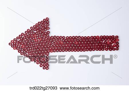 Drawing - Arrow sign in red color. Fotosearch