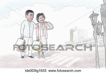 Drawing - balanced life of the senior. Fotosearch