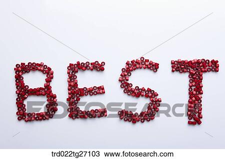 Drawing - BEST words in red color. Fotosearch