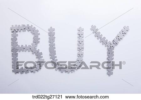 BUY words made by puzzle pieces View Large Illustration Clip Art - BUY words made by puzzle pieces. Fotosearch