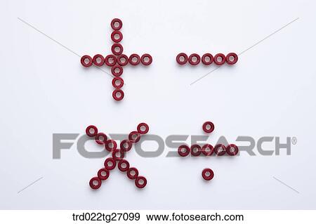 Stock Illustration - Calculation sign in red color. Fotosearch