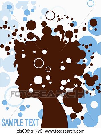 Drawing - charming hair style in illustration. Fotosearch