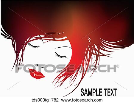 Drawing - charming hair style in illustration. Fotosearch
