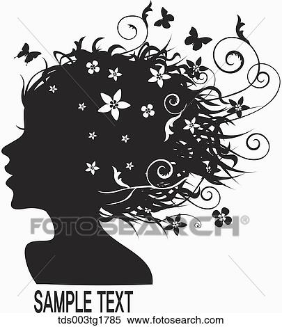 Stock Illustration - charming hair style in illustration. Fotosearch