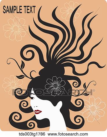 charming hair style in illustration View Large Illustration Stock Illustration - charming hair style in illustration. Fotosearch
