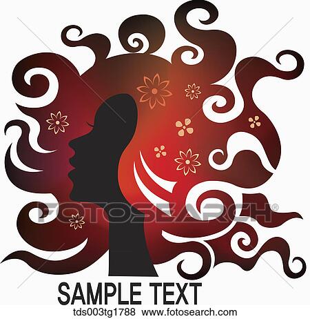 Stock Illustration - charming hair style in illustration. Fotosearch