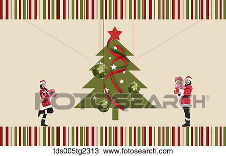 Christmas decoration View Large Illustration Drawing - Christmas decoration. Fotosearch
