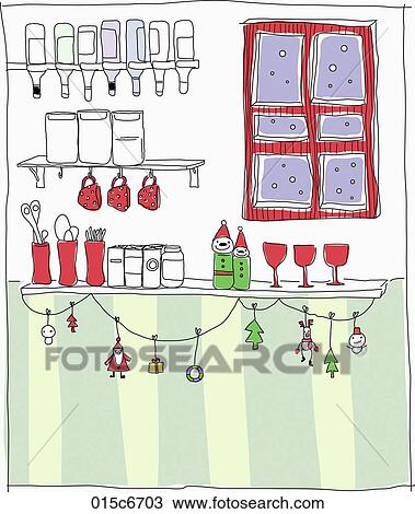 Christmas mood illustration View Large Illustration Drawing - Christmas mood illustration. Fotosearch