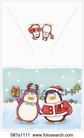 Clip Art - chrstmas greeting card. Fotosearch