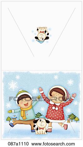 Clipart - chrstmas greeting card. Fotosearch