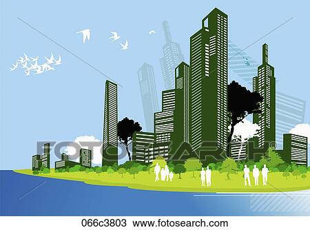 city life View Large Illustration Drawing - city life. Fotosearch