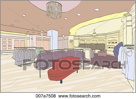 clothing store illustration View Large Illustration Stock Illustration - clothing store illustration. Fotosearch