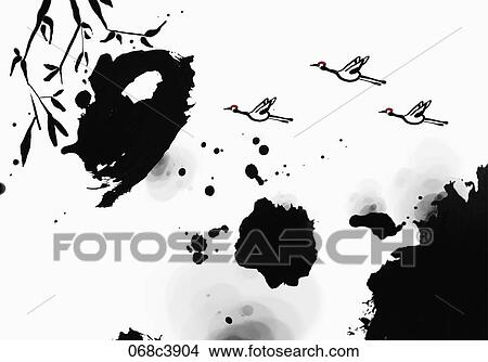 crane painted in watercolor effect View Large Illustration Stock Illustration - crane painted in watercolor effect. Fotosearch