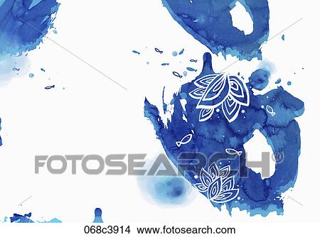 deep in sea scape in watercolor effect View Large Illustration Stock Illustration - deep in sea scape in watercolor effect. Fotosearch