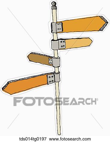 Stock Illustration - directional sign in illustration. Fotosearch