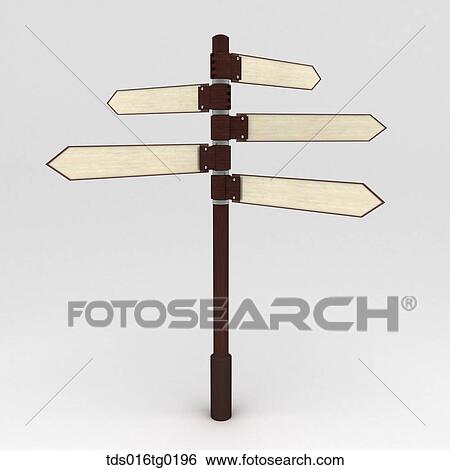 Stock Illustration - directional sign in illustration. Fotosearch