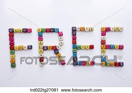 Clip Art - FREE words made by multi color block. Fotosearch