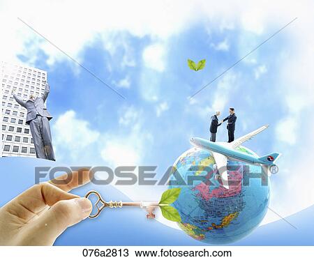 Drawing - global business. Fotosearch