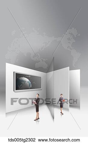 Drawing - global business. Fotosearch