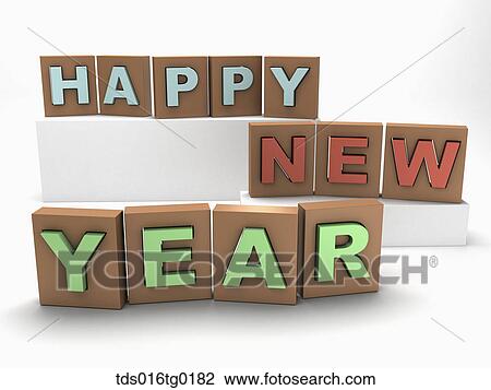 Drawing - Happy new year. Fotosearch