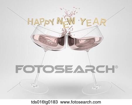 Happy new year View Large Illustration Drawing - Happy new year. Fotosearch