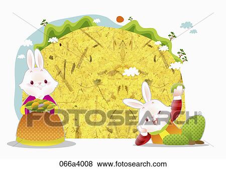 illustration in 2018 lunar year rabbits View Large Illustration Stock Illustration - illustration in 2018 lunar year rabbits. Fotosearch