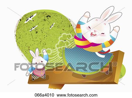 illustration in 2020 lunar year rabbits View Large Illustration Clipart - illustration in 2020 lunar year rabbits. Fotosearch