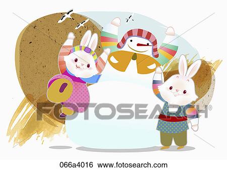 illustration in 2026 lunar year rabbits View Large Illustration Stock Illustration - illustration in 2026 lunar year rabbits. Fotosearch
