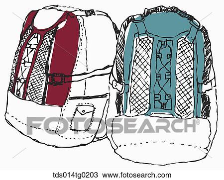 journey and backpacks View Large Illustration Drawing - journey and backpacks. Fotosearch