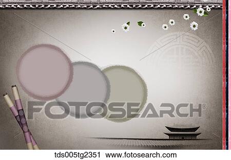 Clip Art - Korean traditional new year's day mood in illustration. Fotosearch