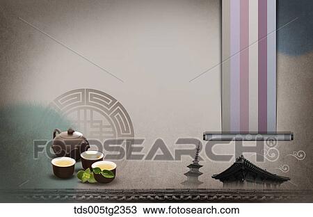Drawing - Korean traditional new year's day mood in illustration. Fotosearch